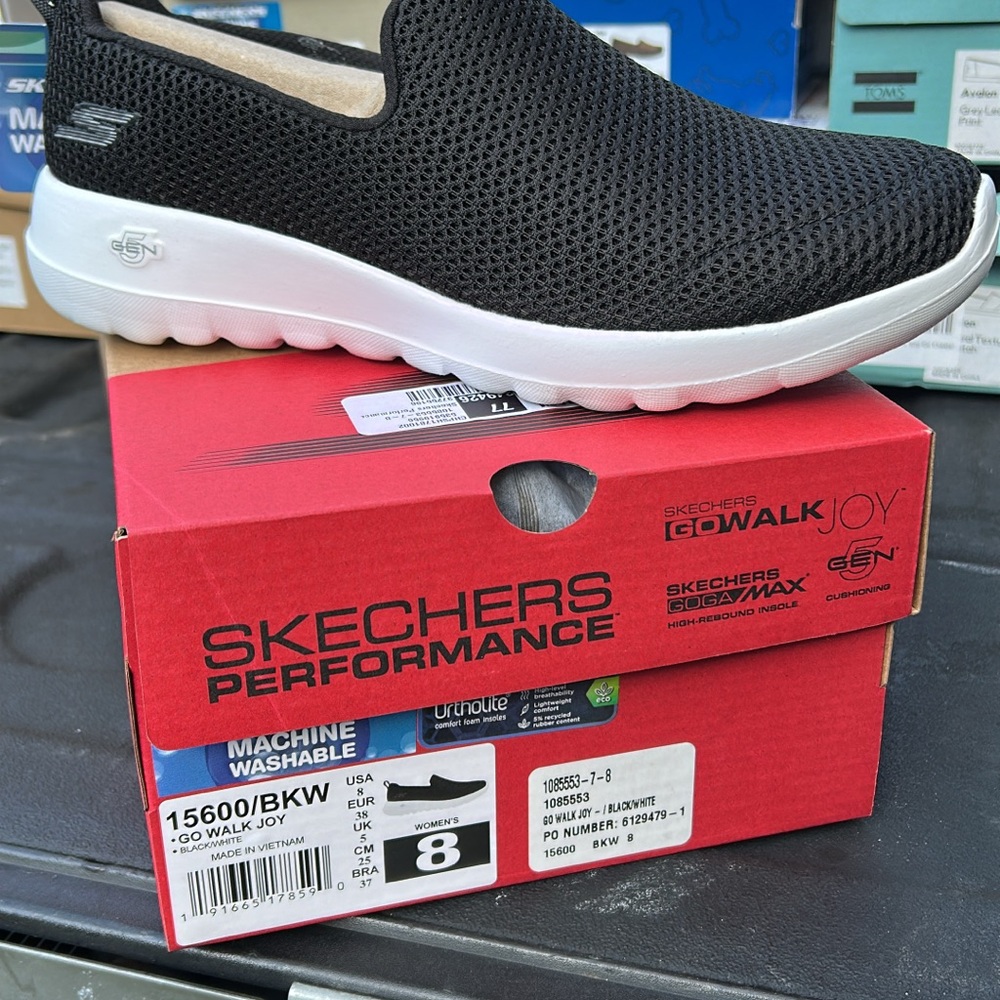 Skechers Black and White Go Walk Joy Sneakers